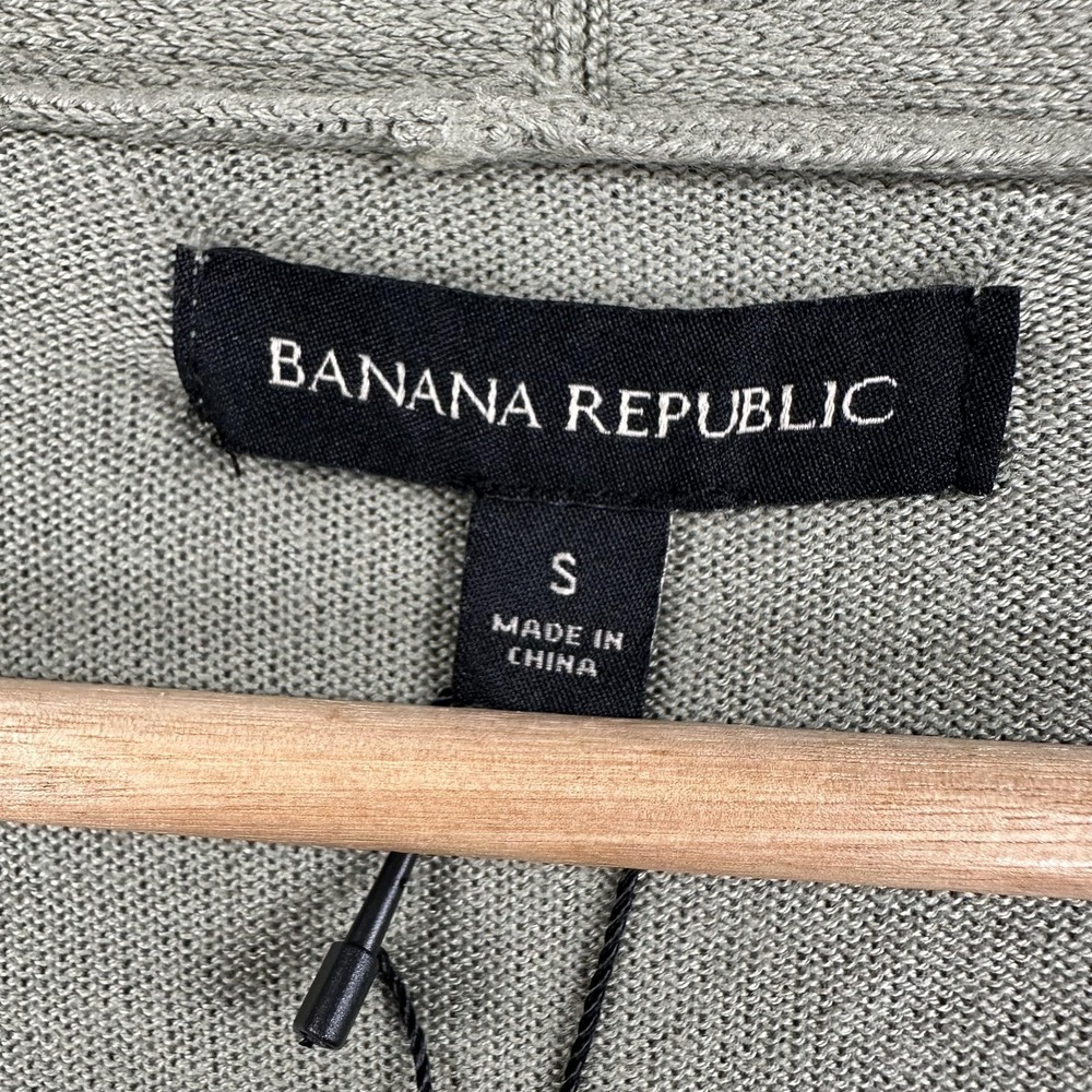 Banana Republic Cardigan Sweater Womens Small Green Cotton Viscose Knit V Neck - Picture 3 of 15